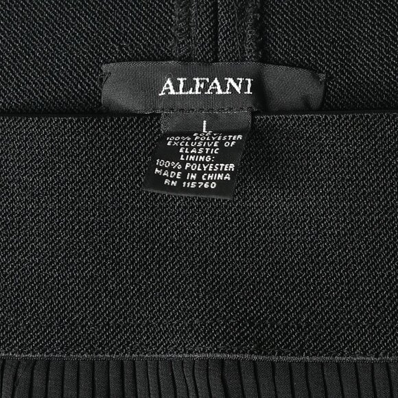 ALFANI Black Pleated Ruffle Hem Elastic Waist Pull On Skirt - Size Large - Picture 4 of 10